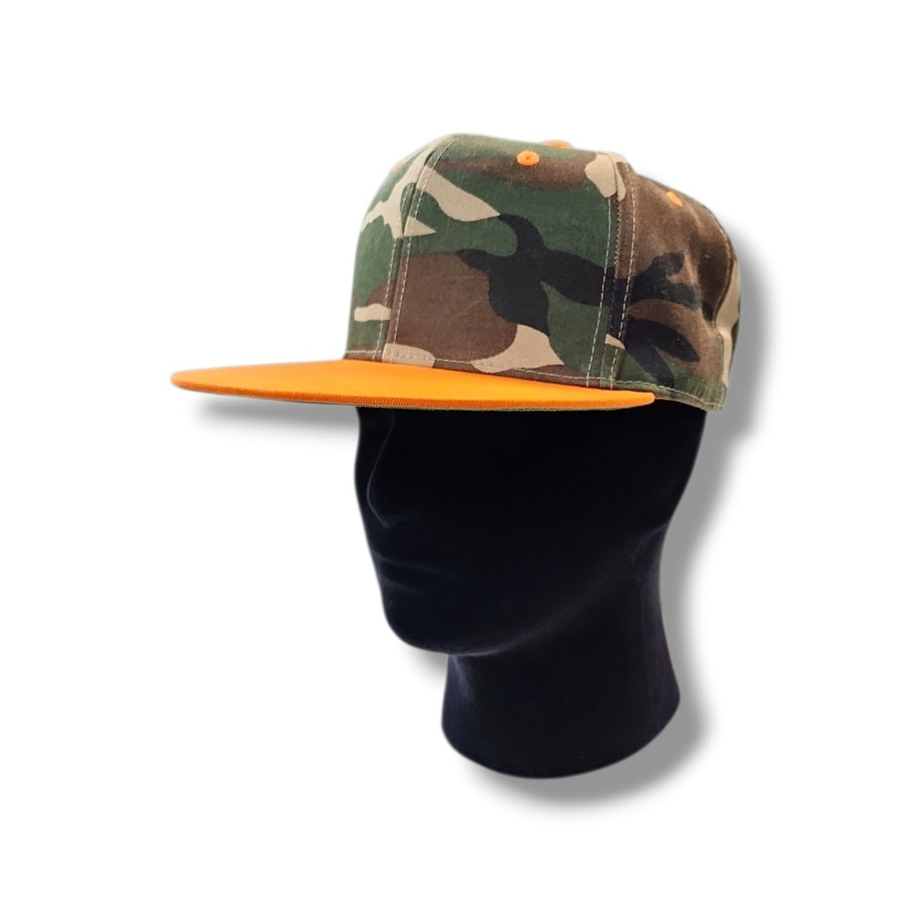 City Hunter Blaze Orange & Green Camo Snap Back Cap Hat Hunting - Picture 2 of 9